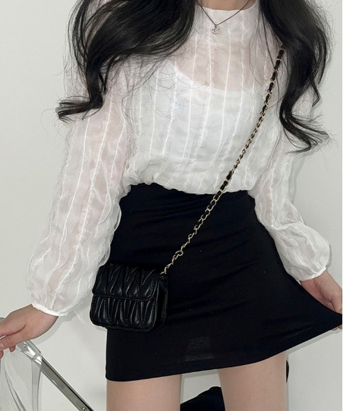 BEIDELLI（ベイデリー）の「[BELLIDE MADE] ハイウエストストレッチミニスカート（スカート・レディース・ブラック/ベージュ・FREE）」の3枚目の写真
