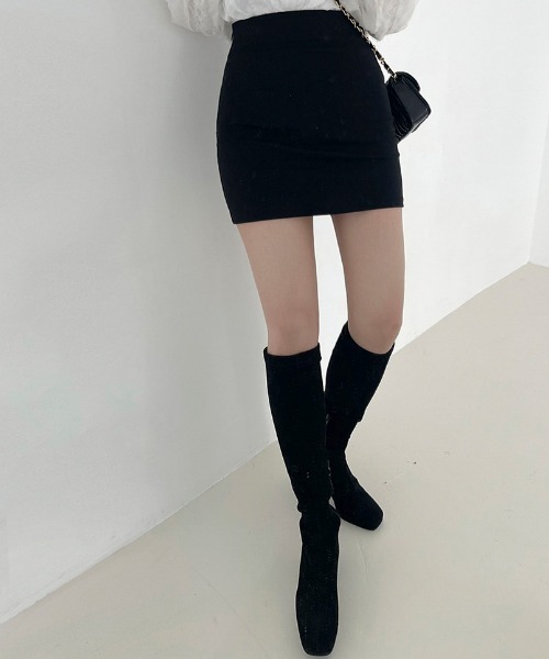 BEIDELLI（ベイデリー）の「[BELLIDE MADE] ハイウエストストレッチミニスカート（スカート・レディース・ブラック/ベージュ・FREE）」の9枚目の写真