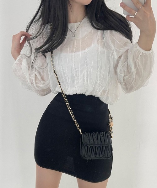BEIDELLI（ベイデリー）の「[BELLIDE MADE] ハイウエストストレッチミニスカート（スカート・レディース・ブラック/ベージュ・FREE）」の10枚目の写真