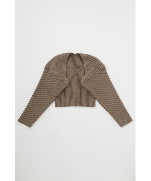 MOUSSY（マウジー）の「RIB KNIT BOLERO&CAMI（カーディガン/ボレロ・レディース・キナリ/ライトブラック/ベージュ・FREE）」の9枚目の写真