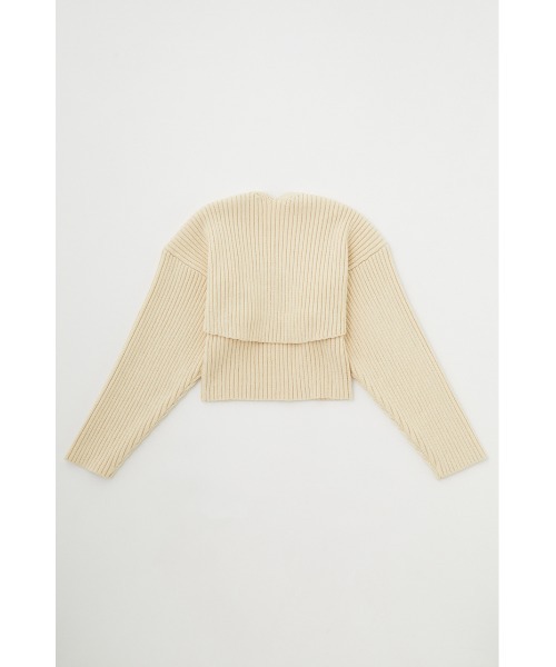 MOUSSY（マウジー）の「RIB KNIT BOLERO&CAMI（カーディガン/ボレロ・レディース・キナリ/ライトブラック/ベージュ・FREE）」の12枚目の写真