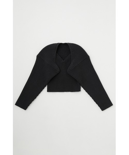 MOUSSY（マウジー）の「RIB KNIT BOLERO&CAMI（カーディガン/ボレロ・レディース・キナリ/ライトブラック/ベージュ・FREE）」の7枚目の写真