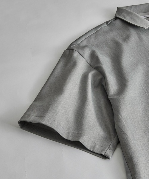 RUUBON（ルーボン）の「【RUUBON】TR open collar shirt / TR オープンカラーシャツ（シャツ/ブラウス・メンズ・ライトグレー/ブラック/ダークグレー・S/M/L）」の7枚目の写真