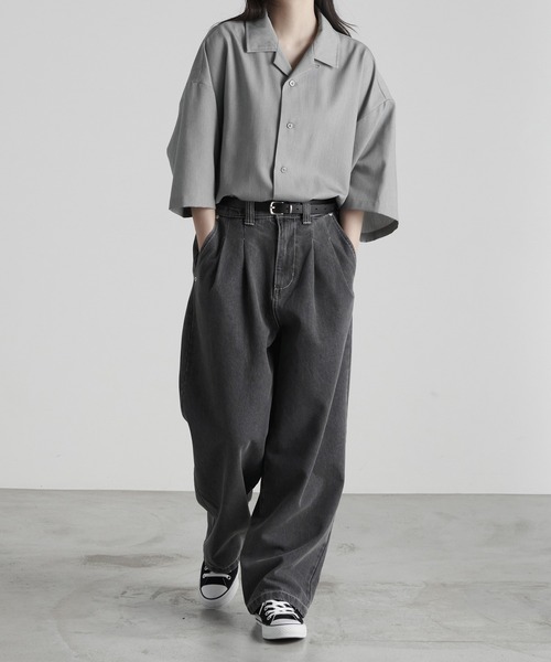 RUUBON（ルーボン）の「【RUUBON】TR open collar shirt / TR オープンカラーシャツ（シャツ/ブラウス・メンズ・ライトグレー/ブラック/ダークグレー・S/M/L）」の15枚目の写真