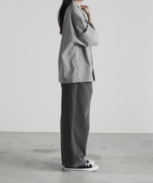 RUUBON（ルーボン）の「【RUUBON】TR open collar shirt / TR オープンカラーシャツ（シャツ/ブラウス・メンズ・ライトグレー/ブラック/ダークグレー・S/M/L）」の16枚目の写真