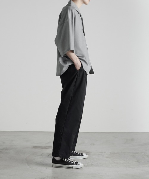 RUUBON（ルーボン）の「【RUUBON】TR open collar shirt / TR オープンカラーシャツ（シャツ/ブラウス・メンズ・ライトグレー/ブラック/ダークグレー・S/M/L）」の18枚目の写真