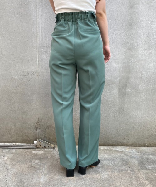 CIAOPANIC（チャオパニック）の「ベストとセットアップ可、サイドアジャストパンツ（スラックス・レディース・グリーン/アイボリー・FREE）」の15枚目の写真