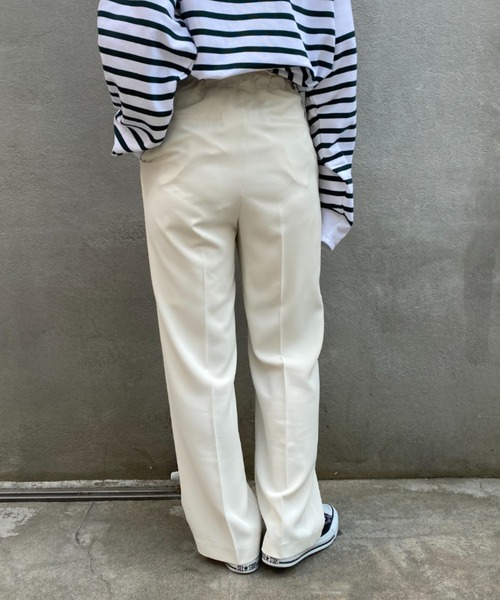 CIAOPANIC（チャオパニック）の「ベストとセットアップ可、サイドアジャストパンツ（スラックス・レディース・グリーン/アイボリー・FREE）」の14枚目の写真