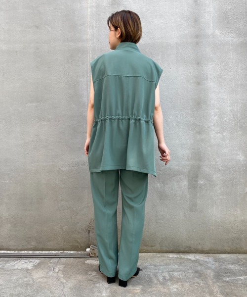 CIAOPANIC（チャオパニック）の「ベストとセットアップ可、サイドアジャストパンツ（スラックス・レディース・グリーン/アイボリー・FREE）」の17枚目の写真
