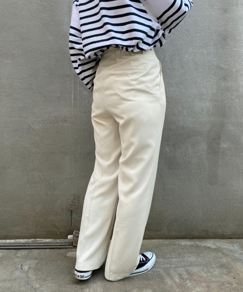 CIAOPANIC（チャオパニック）の「ベストとセットアップ可、サイドアジャストパンツ（スラックス・レディース・グリーン/アイボリー・FREE）」の16枚目の写真