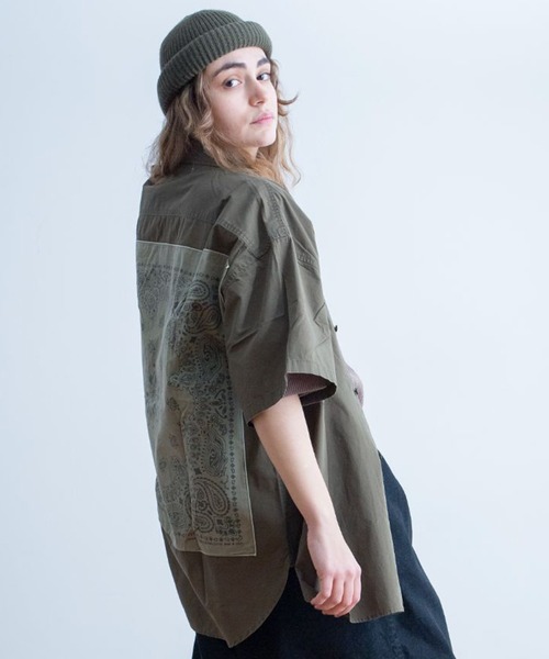 Universal Style Wear（ユニバーサルスタイルウェア）の「Universal Style Wear ハバハンク シャツ（シャツ/ブラウス・メンズ・ブラック/カーキ/ブルーグレー/ネイビー・MEDIUM/X-LARGE/LARGE）」の4枚目の写真