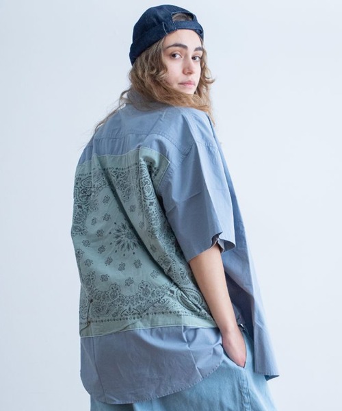 Universal Style Wear（ユニバーサルスタイルウェア）の「Universal Style Wear ハバハンク シャツ（シャツ/ブラウス・メンズ・ブラック/カーキ/ブルーグレー/ネイビー・MEDIUM/X-LARGE/LARGE）」の3枚目の写真