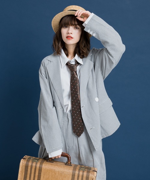 MUHET（ミュエータ）の「サッカーストライプダブルジャケット