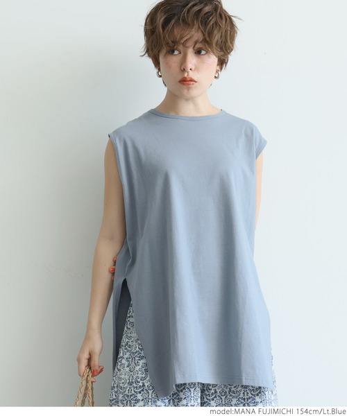 coca(coca)(コカ)の「ソフトタッチノースリーブ(タンクトップ・レディース・ホワイト/ライトブルー/ブラック・ONE SIZE)」の10枚目の写真