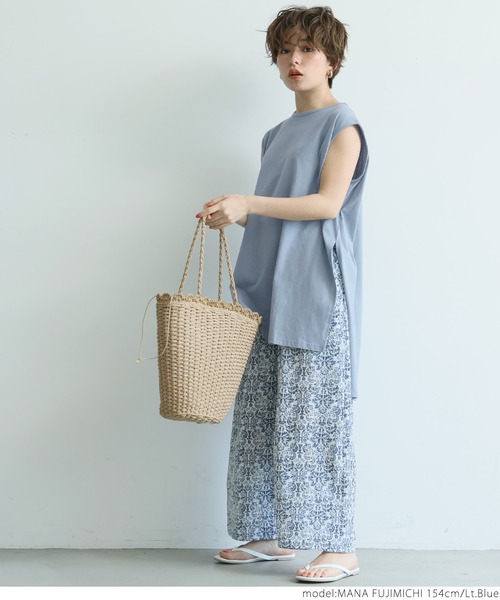 coca(coca)(コカ)の「ソフトタッチノースリーブ(タンクトップ・レディース・ホワイト/ライトブルー/ブラック・ONE SIZE)」の13枚目の写真