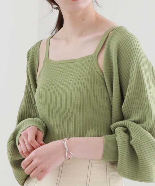 archives(アルシーヴ)の「カップインニットキャミソール(キャミソール・レディース・ブラック/オフホワイト/オレンジ/グリーン・MEDIUM)」の8枚目の写真