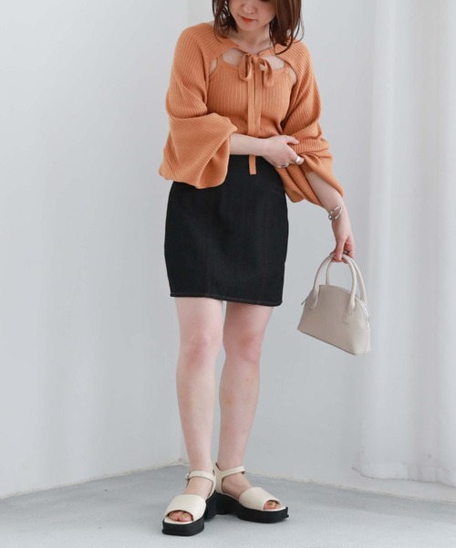 archives(アルシーヴ)の「カップインニットキャミソール(キャミソール・レディース・ブラック/オフホワイト/オレンジ/グリーン・MEDIUM)」の13枚目の写真