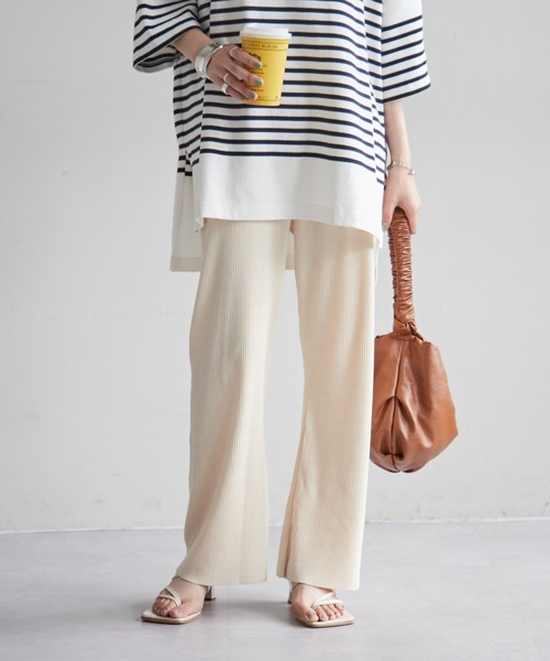 DISCOAT(ディスコート)の「【WEB限定】リブカットパンツ(その他パンツ・レディース・アイボリー/ブラック/グレー/グリーン・SMALL/MEDIUM/LARGE)」の2枚目の写真