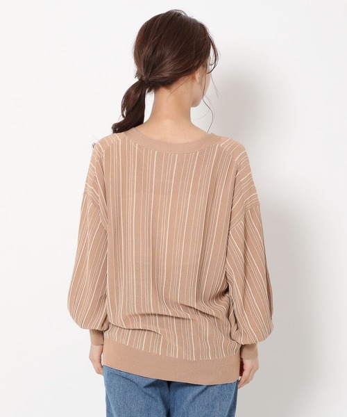 mysty woman（ミスティウーマン）の「ランダムストライプカーディガン 279656（カーディガン/ボレロ・レディース・ブラック/オレンジ/アイボリー/モカ・FREE）」の11枚目の写真