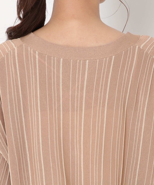 mysty woman（ミスティウーマン）の「ランダムストライプカーディガン 279656（カーディガン/ボレロ・レディース・ブラック/オレンジ/アイボリー/モカ・FREE）」の15枚目の写真