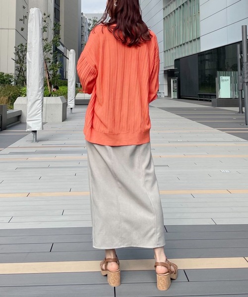 mysty woman（ミスティウーマン）の「ランダムストライプカーディガン 279656（カーディガン/ボレロ・レディース・ブラック/オレンジ/アイボリー/モカ・FREE）」の21枚目の写真