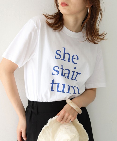 HER CLOSET（ハークローゼット）の「【shemoshelly】5.6オンスオリジナルスローガンロゴTシャツ（Tシャツ/カットソー・レディース・ホワイト/チャコールグレー/ホワイト系その他・S/M/L）」の4枚目の写真