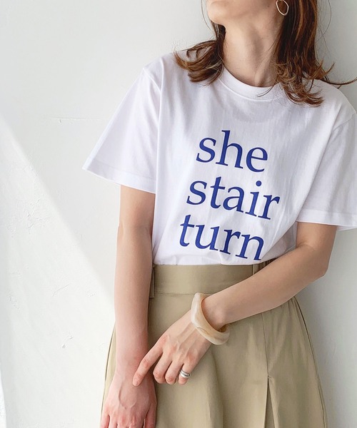 HER CLOSET（ハークローゼット）の「【shemoshelly】5.6オンスオリジナルスローガンロゴTシャツ（Tシャツ/カットソー・レディース・ホワイト/チャコールグレー/ホワイト系その他・S/M/L）」の9枚目の写真