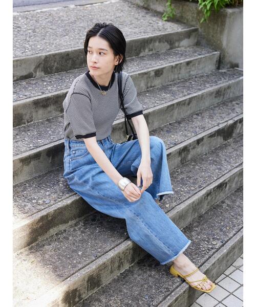 AMERICAN HOLIC（アメリカンホリック）の「ワッフルボーダーカットプルオーバー（Tシャツ/カットソー・レディース・ブラック・M/L）」の5枚目の写真