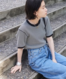 AMERICAN HOLIC | ワッフルボーダーカットプルオーバー(Tシャツ/カットソー)