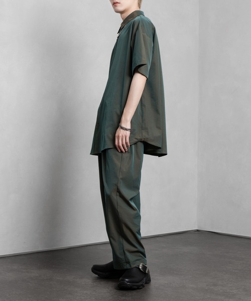 Adoon plain（アドーンプレーン）の「【Adoon plain】タマムシ半袖シャツ(セットアップ着用可)（シャツ/ブラウス・メンズ・グリーン系/ブルー系・MEDIUM/LARGE）」の5枚目の写真