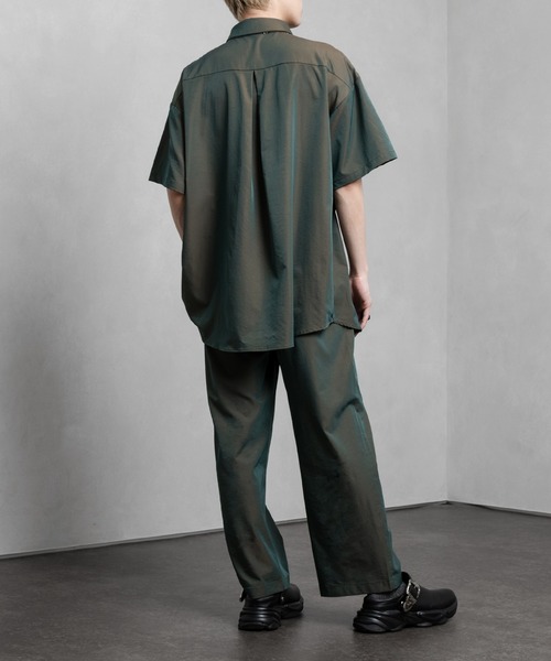 Adoon plain（アドーンプレーン）の「【Adoon plain】タマムシ半袖シャツ(セットアップ着用可)（シャツ/ブラウス・メンズ・グリーン系/ブルー系・MEDIUM/LARGE）」の7枚目の写真