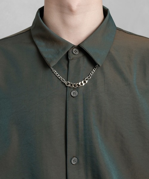 Adoon plain（アドーンプレーン）の「【Adoon plain】タマムシ半袖シャツ(セットアップ着用可)（シャツ/ブラウス・メンズ・グリーン系/ブルー系・MEDIUM/LARGE）」の21枚目の写真