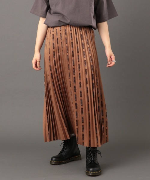 AVIREX（アヴィレックス）の「【直営店限定】PLEATED SKIRT LOGO/ プリーツスカート ロゴ（スカート・レディース・チャコールグレー/ブラウン・FREE）」の3枚目の写真