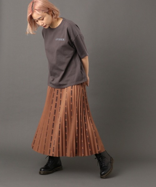 AVIREX（アヴィレックス）の「【直営店限定】PLEATED SKIRT LOGO/ プリーツスカート ロゴ（スカート・レディース・チャコールグレー/ブラウン・FREE）」の10枚目の写真