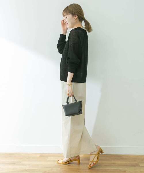 URBAN RESEARCH（アーバンリサーチ）の「リネン混片畦カーディガン（カーディガン/ボレロ・レディース・ベージュ系その他/ブラック・FREE）」の4枚目の写真