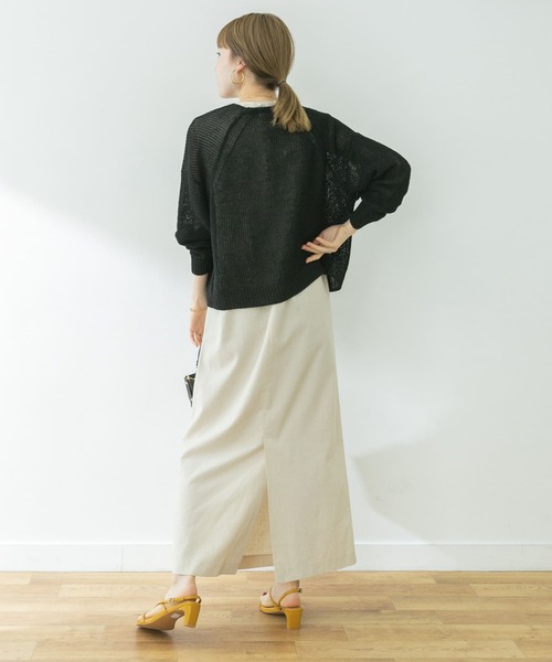 URBAN RESEARCH（アーバンリサーチ）の「リネン混片畦カーディガン（カーディガン/ボレロ・レディース・ベージュ系その他/ブラック・FREE）」の18枚目の写真