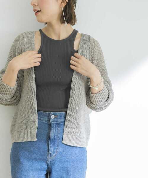 URBAN RESEARCH（アーバンリサーチ）の「リネン混片畦カーディガン（カーディガン/ボレロ・レディース・ベージュ系その他/ブラック・FREE）」の14枚目の写真