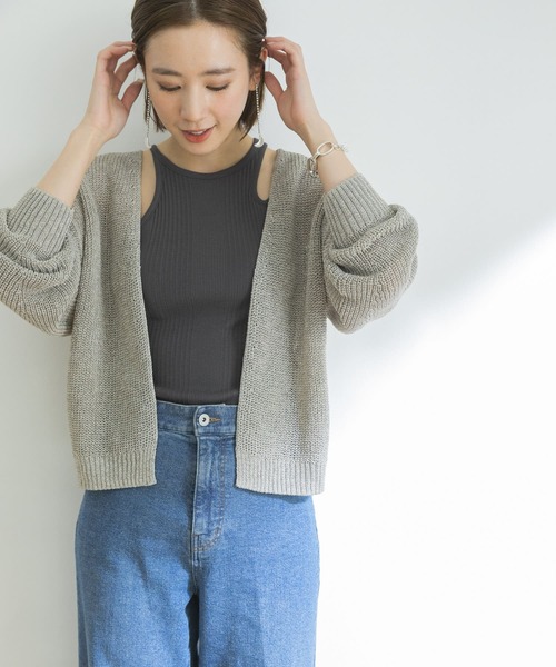 URBAN RESEARCH（アーバンリサーチ）の「リネン混片畦カーディガン（カーディガン/ボレロ・レディース・ベージュ系その他/ブラック・FREE）」の13枚目の写真