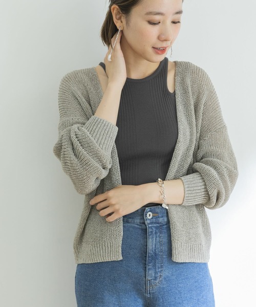 URBAN RESEARCH（アーバンリサーチ）の「リネン混片畦カーディガン（カーディガン/ボレロ・レディース・ベージュ系その他/ブラック・FREE）」の12枚目の写真