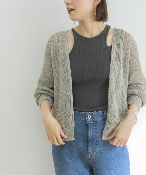 URBAN RESEARCH（アーバンリサーチ）の「リネン混片畦カーディガン（カーディガン/ボレロ・レディース・ベージュ系その他/ブラック・FREE）」の11枚目の写真