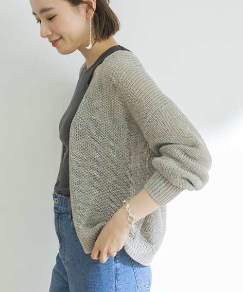 URBAN RESEARCH（アーバンリサーチ）の「リネン混片畦カーディガン（カーディガン/ボレロ・レディース・ベージュ系その他/ブラック・FREE）」の10枚目の写真