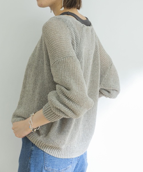 URBAN RESEARCH（アーバンリサーチ）の「リネン混片畦カーディガン（カーディガン/ボレロ・レディース・ベージュ系その他/ブラック・FREE）」の9枚目の写真