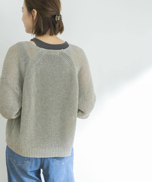 URBAN RESEARCH（アーバンリサーチ）の「リネン混片畦カーディガン（カーディガン/ボレロ・レディース・ベージュ系その他/ブラック・FREE）」の8枚目の写真