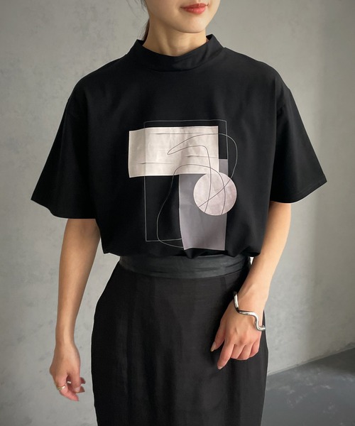 &g'aime(アンジェム)の「【&g’aime】アートプリントTシャツ(Tシャツ/カットソー・レディース・ホワイト/ブラック・FREE)」の12枚目の写真