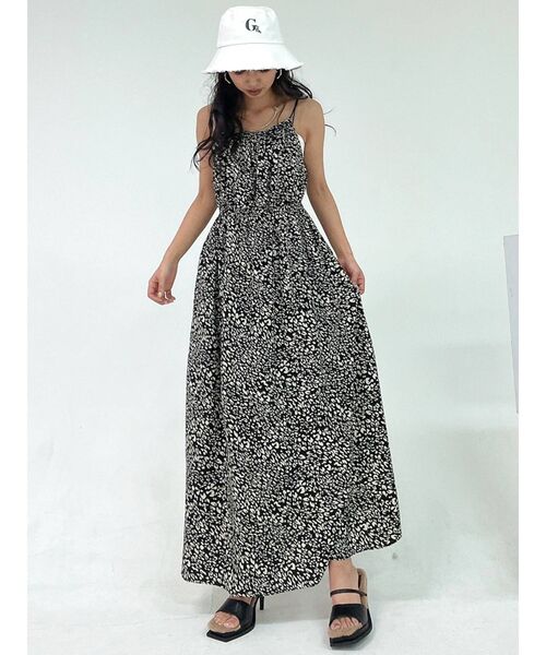 GYDA（ジェイダ）の「ギャザーデザイン レオパードロングワンピース