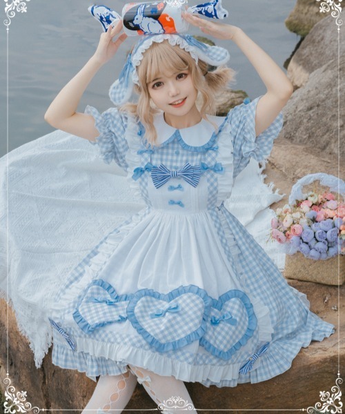 TONE SELECT WEAR（トーンセレクトウェア）の「【emane】クリームチェックワンピースドレス（ワンピース・レディース・ベージュ系その他/ブルー系その他・FREE）」の2枚目の写真