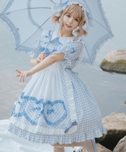 TONE SELECT WEAR（トーンセレクトウェア）の「【emane】クリームチェックワンピースドレス（ワンピース・レディース・ベージュ系その他/ブルー系その他・FREE）」の9枚目の写真