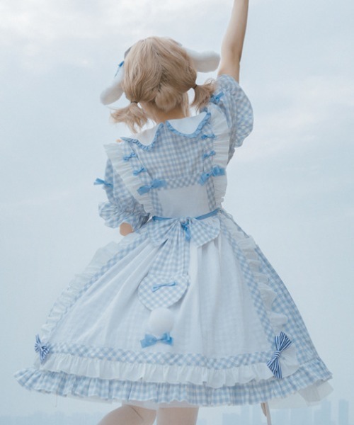 TONE SELECT WEAR（トーンセレクトウェア）の「【emane】クリームチェックワンピースドレス（ワンピース・レディース・ベージュ系その他/ブルー系その他・FREE）」の7枚目の写真