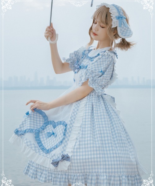 TONE SELECT WEAR（トーンセレクトウェア）の「【emane】クリームチェックワンピースドレス（ワンピース・レディース・ベージュ系その他/ブルー系その他・FREE）」の5枚目の写真