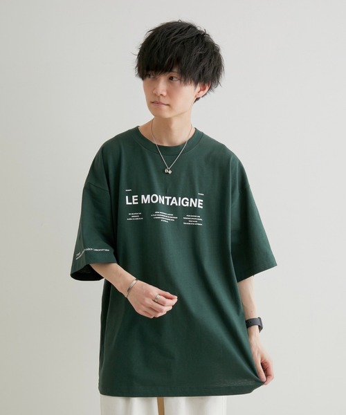 JUNRED（ジュンレッド）の「こめ×JUNRed オーバーサイズサイテイションズTee（Tシャツ/カットソー・メンズ・チャコールグレー/ダークグリーン/ホワイト・S/L/M）」の3枚目の写真